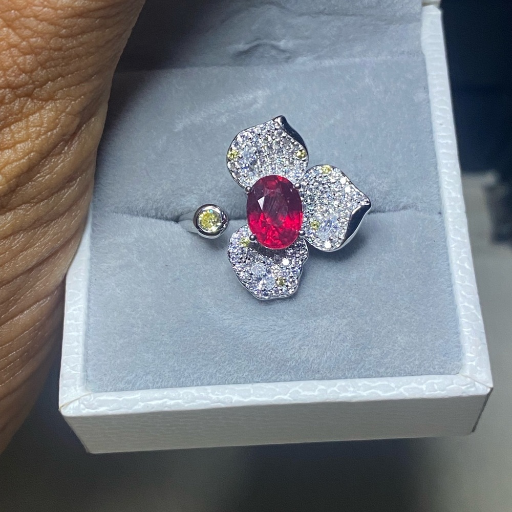 Unique Designer Natural Myanmar Ruby Ring - image 8